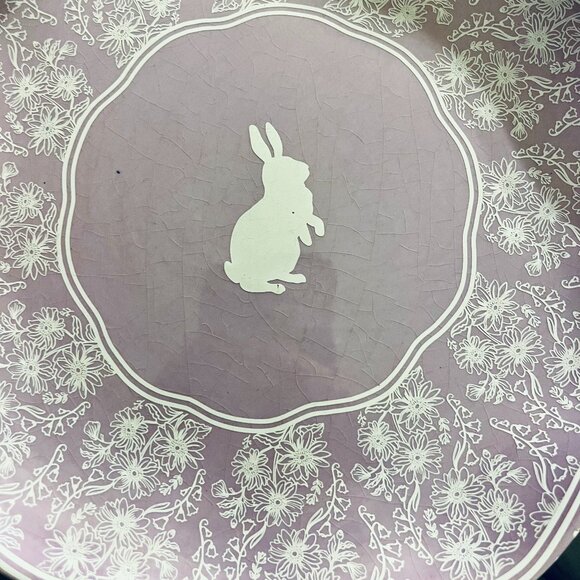 Stanford Hill Pottery Pastel Purple Bunny Rabbit Scalloped Plate - Picture 4 of 4
